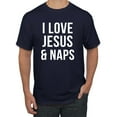 thumbnail image 1 of Wild Bobby, I Love Jesus & Naps Inspirational/Christian Men Graphic Tee, Navy, XX-Large, 1 of 6