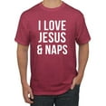 thumbnail image 1 of Wild Bobby, I Love Jesus & Naps Inspirational/Christian Men Graphic Tee, Vintage Heather Red, Medium, 1 of 6