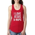 thumbnail image 1 of Wild Bobby, I Love Jesus & Naps Inspirational/Christian Women Racerback Tank Top, Red, Large, 1 of 6