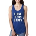 thumbnail image 1 of Wild Bobby, I Love Jesus & Naps Inspirational/Christian Women Racerback Tank Top, Royal, Medium, 1 of 6