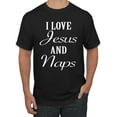 thumbnail image 1 of Wild Bobby I Love Jesus and Naps Inspirational/Christian Men Graphic Tee, Black, Small, 1 of 5
