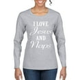 thumbnail image 1 of Wild Bobby I Love Jesus and Naps Inspirational/Christian Women Graphic Long Sleeve Tee, Heather Grey, XX-Large, 1 of 5