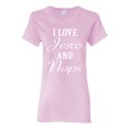 thumbnail image 1 of Wild Bobby I Love Jesus and Naps Inspirational/Christian Women Graphic Tee, Light Pink, Medium, 1 of 5