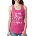 thumbnail image 1 of Wild Bobby, I Love Jesus and Naps Inspirational/Christian Women Racerback Tank Top, Raspberry, X-Large, 1 of 5