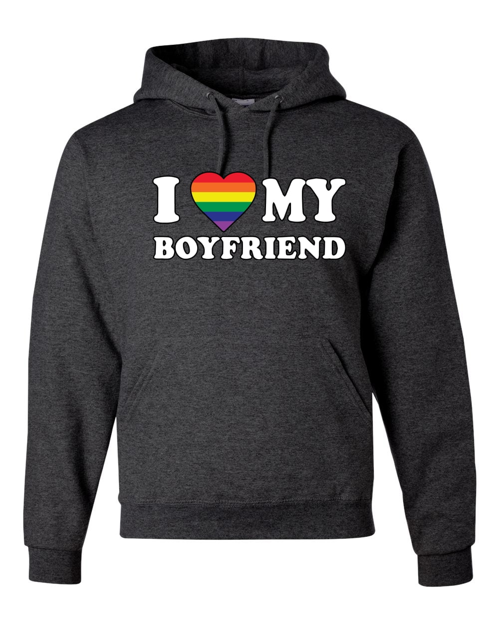 Wild Bobby, I Love My Boyfriend Pride LGBT Pride Unisex Graphic Hoodie  Sweatshirt, Heather Black, XX-Large - Walmart.com