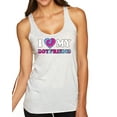 thumbnail image 1 of Wild Bobby, I Love My Boyfriend Tie Dye Pop Culture Tri-Blend Racerback Tank Top, Heather White, Large, 1 of 3