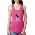 thumbnail image 1 of Wild Bobby, I Love You To Texas And Back Plaid Pop Culture Ladies Racerback Tank Top, Raspberry, Large, 1 of 3