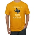 thumbnail image 1 of Wild Bobby, I Love You To Texas And Back Plaid Pop Culture Men's Graphic T-Shirt, Gold, 2XL, 1 of 3