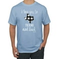 thumbnail image 1 of Wild Bobby, I Love You To Texas And Back Plaid Pop Culture Men's Graphic T-Shirt, Light Blue, 3XL, 1 of 3