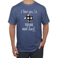 thumbnail image 1 of Wild Bobby, I Love You To Texas And Back Plaid Pop Culture Men's Graphic T-Shirt, Vintage Heather Blue, 2XL, 1 of 3