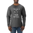 thumbnail image 1 of Wild Bobby, I Love You To Texas And Back Plaid Pop Culture Mens Long Sleeve Shirt, Heather Black, 3XL, 1 of 3