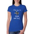 thumbnail image 1 of I Love You To Texas And Back Plaid Pop Culture Womens Slim Fit Junior Tee, Royal, Medium, 1 of 3
