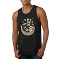 thumbnail image 1 of Wild Bobby I Only Told The Moon, Moon Phases Daisies and Butterflies Vintage Men Tank Top, Black, Small, 1 of 6