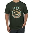 thumbnail image 1 of Wild Bobby I Only Told The Moon, Moon Phases Daisies and Butterflies Vintage Men Tee, Forest Green, 3X-Large, 1 of 6