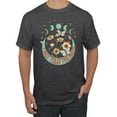 thumbnail image 1 of Wild Bobby I Only Told The Moon, Moon Phases Daisies and Butterflies Vintage Men Tee, Heather Black, 4X-Large, 1 of 6