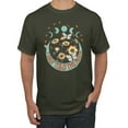 thumbnail image 1 of Wild Bobby I Only Told The Moon, Moon Phases Daisies and Butterflies Vintage Men Tee, Military Green, 3X-Large, 1 of 6