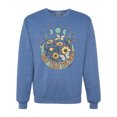 thumbnail image 1 of Wild Bobby I Only Told The Moon, Moon Phases Daisies and Butterflies Vintage Unisex Crewneck Sweatshirt, Vintage Heather Blue, Large, 1 of 6