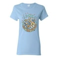 thumbnail image 1 of Wild Bobby I Only Told The Moon, Moon Phases Daisies and Butterflies Vintage Women Graphic Tee, Light Blue, Small, 1 of 6
