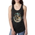 thumbnail image 1 of Wild Bobby I Only Told The Moon, Moon Phases Daisies and Butterflies Vintage Women Racerback Tank Top, Black, Small, 1 of 6