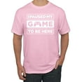 thumbnail image 1 of Wild Bobby, I Paused My Game to be Here Gaming Sports Men's Graphic T-Shirt, Light Pink, Medium, 1 of 3