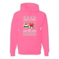 thumbnail image 1 of Wild Bobby, I Run on Coffee and Christmas Cheer Ugly Christmas Sweater Unisex Graphic Hoodie Sweatshirt, Neon Pink, Medium, 1 of 6