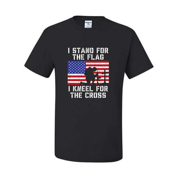 Wild Bobby I Stand for The Flag I Kneel for The Cross Men Tee