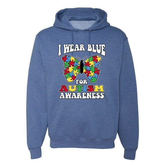 Wild Bobby I Wear Blue for Autism Awareness Unisex Hoodie Sweatshirt