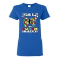 thumbnail image 1 of Wild Bobby I Wear Blue for Autism Awareness Women Graphic Tee, 1 of 6