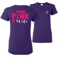 thumbnail image 1 of Wild Bobby, I Wear Pink For My Wife, Breast Cancer Awareness, Front and Back Women Graphic Tees, Purple, XX-Large, 1 of 4