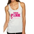 thumbnail image 1 of Wild Bobby, I Wear Pink for My Aunt Survivor Awareness Tri-Blend Racerback Tank Top, Heather White, X-Large, 1 of 3