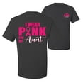 thumbnail image 1 of Wild Bobby, I Wear Pink for My Aunt Survivor, Breast Cancer Awareness, Front and Back Men Graphic Tee, Charcoal, 5X-Large, 1 of 4