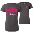 thumbnail image 1 of Wild Bobby, I Wear Pink for My Aunt Survivor, Breast Cancer Awareness, Front and Back Women Graphic Tee, Charcoal, X-Large, 1 of 4