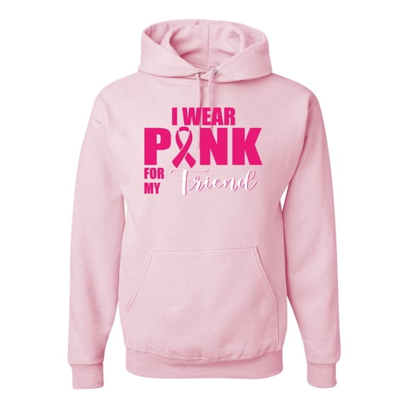 Wild Bobby, I Wear Pink for My Friends Survivor Awareness Unisex Graphic Hoodie Sweatshirt, Light Pink, Small