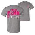 thumbnail image 1 of Wild Bobby, I Wear Pink for My Friends Survivor, Breast Cancer Awareness, Front and Back Men Graphic Tee, Heather Grey, Medium, 1 of 4