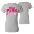 thumbnail image 1 of Wild Bobby, I Wear Pink for My Friends Survivor, Breast Cancer Awareness, Front and Back Women Graphic Tee, Heather Grey, Large, 1 of 4