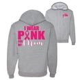 thumbnail image 1 of Wild Bobby, I Wear Pink for My Mom Survivor, Breast Cancer Awareness, Front and Back Graphic Zip Up Hoodie Sweatshirt, Heather Grey, X-Large, 1 of 4