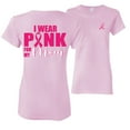 thumbnail image 1 of Wild Bobby, I Wear Pink for My Mom Survivor, Breast Cancer Awareness, Front and Back Women Graphic Tee, Light Pink, Large, 1 of 4
