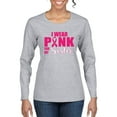 thumbnail image 1 of Wild Bobby I Wear Pink for My Sister Survivor Awareness Breast Cancer Awareness Women Graphic Long Sleeve T-Shirt, Heather Grey, Medium, 1 of 6
