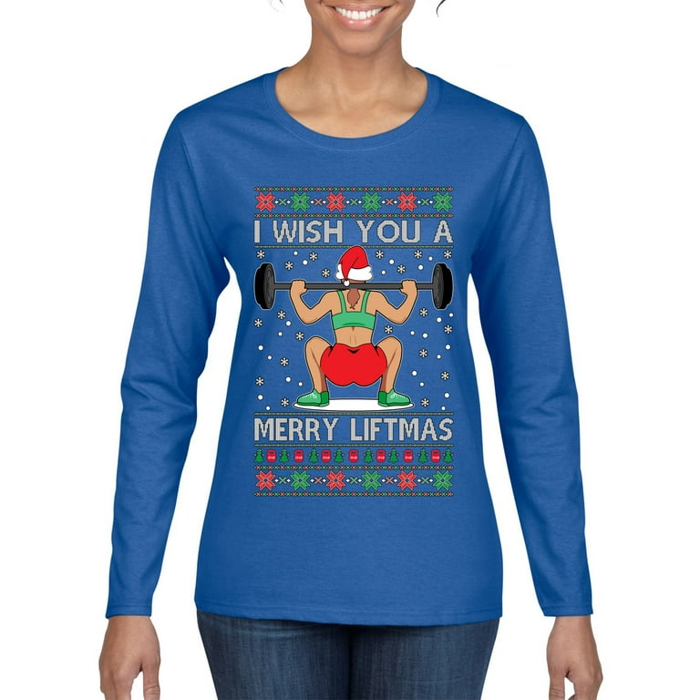 Merry Liftmas T-Shirt Ugly Christmas Sweater Gym Workout Tee