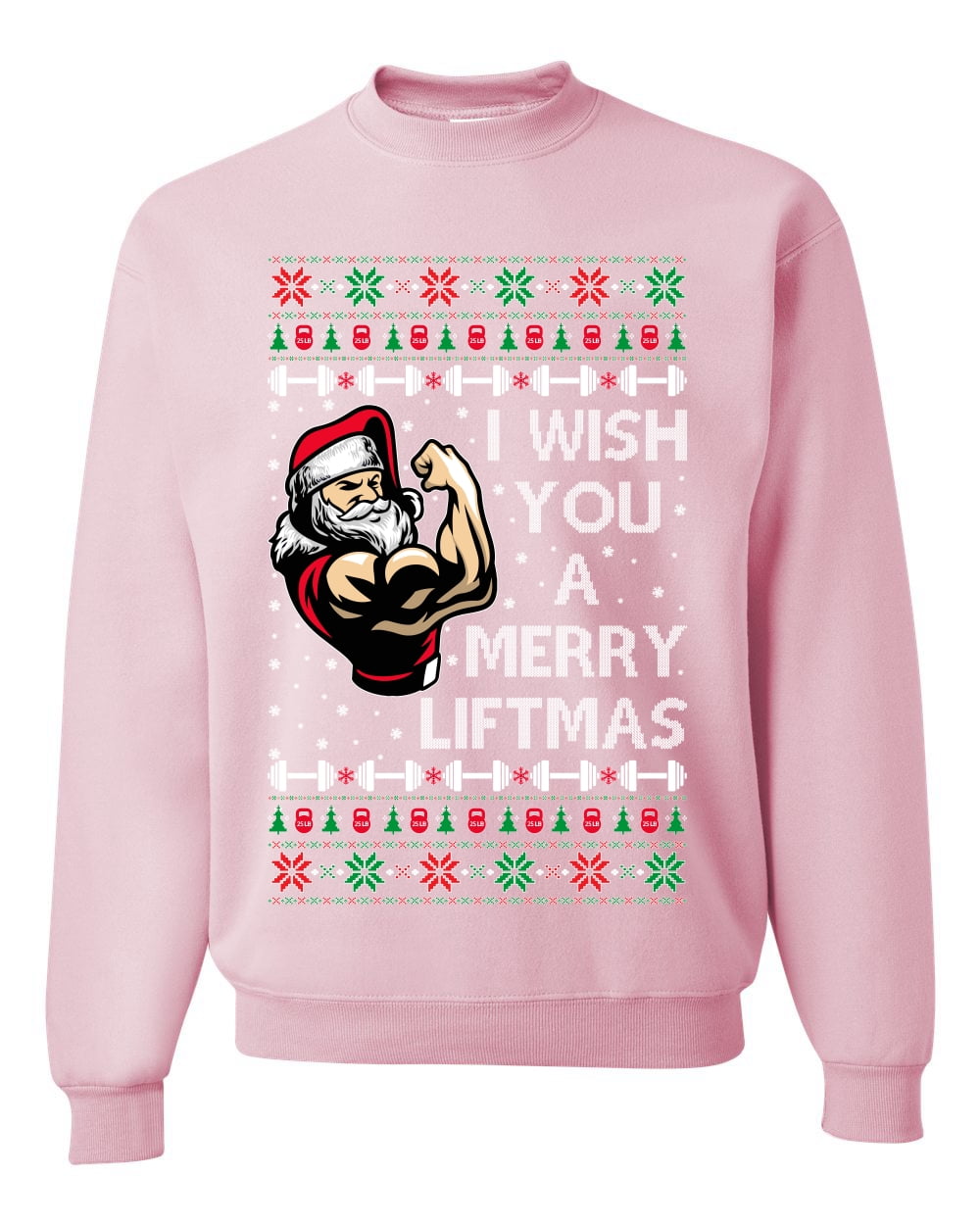Santa Claus Fitness Christmas Sweater Wild Bobby, I Wish You A - Main Image