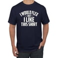 thumbnail image 1 of Wild Bobby, I Would Flex But I Like This Shirt, Gym/Workout, Men Graphic Tee, Navy, XX-Large, 1 of 4