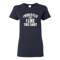 thumbnail image 1 of Wild Bobby, I Would Flex But I Like This Shirt, Gym/Workout, Women Graphic Tee, Navy, XX-Large, 1 of 4