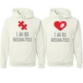 thumbnail image 1 of Wild Bobby, I am Her Missing Piece I am His Missing Piece His and Hers Matching Couples Hoodies, White, Mens 3XL-Womens 2XL, 1 of 3