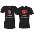 thumbnail image 1 of Wild Bobby, I am Her Missing Piece I am His Missing Piece His and Hers Matching Couples T shirts, Black, Mens 3XL-Womens L, 1 of 3