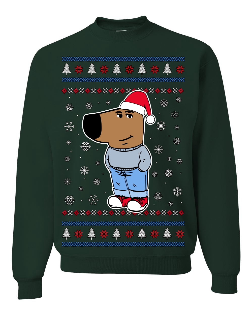 Wild Bobby I'm Just a Chill Guy My New Character, Santa Dog Viral Meme Coin  CHILLGUY Funny Internet Memes Ugly Christmas Sweater Unisex Crewneck  Sweatshirt - Walmart.com, image size:1000x1250
