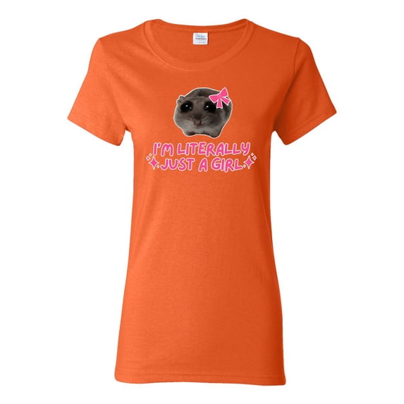 Wild Bobby I'm Literally Just a Girl Funny Deep Fried Brain Rot Hamster Meme Women Graphic Tee