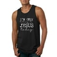 thumbnail image 1 of Wild Bobby, I'm Only Talking to Jesus Today Inspirational/Christian Men Graphic Tank Top, Black, Small, 1 of 6