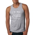 thumbnail image 1 of Wild Bobby I'm Only Talking to Jesus Today Inspirational/Christian Men Graphic Tank Top, Heather Grey, X-Large, 1 of 6