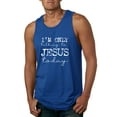 thumbnail image 1 of Wild Bobby, I'm Only Talking to Jesus Today Inspirational/Christian Men Graphic Tank Top, Royal, Small, 1 of 6