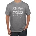 thumbnail image 1 of Wild Bobby, I'm Only Talking to Jesus Today Inspirational/Christian Men Graphic Tee, Heather Grey, Large, 1 of 6